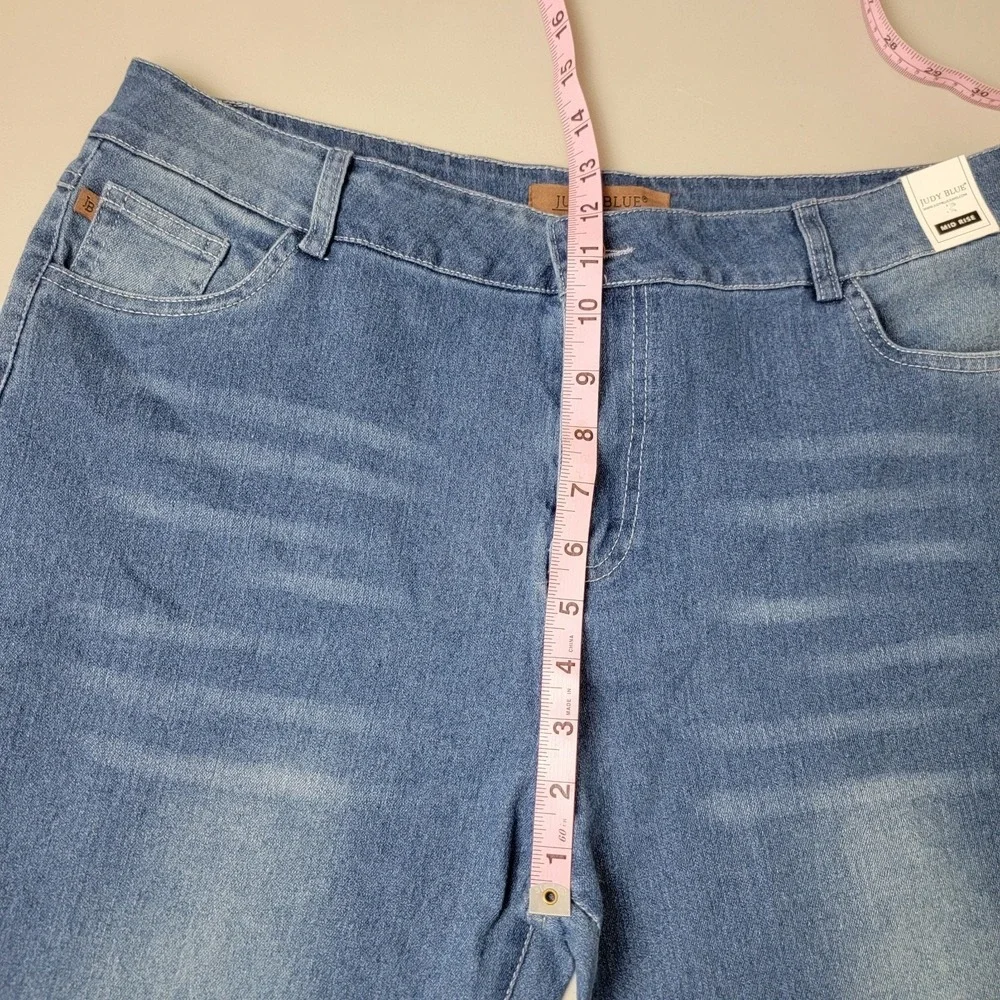 Judy Blue Womens Mid Rise‎ XL Blue Stretch Jeans Preppy Denim School 34
